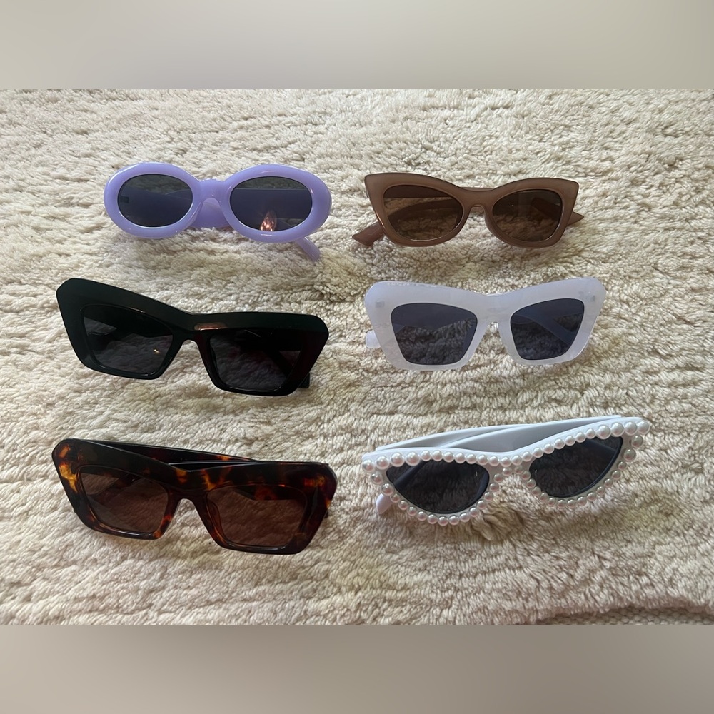 Mango Women's Sunglasses Purple, Brown, Black, White, Pearl + Tortoise Cat Eye
